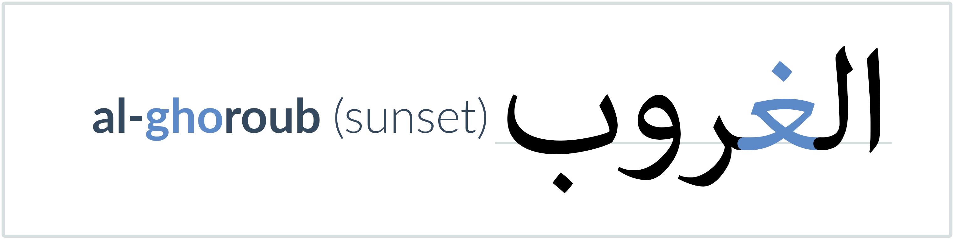 the sunset in Arabic — الغروب