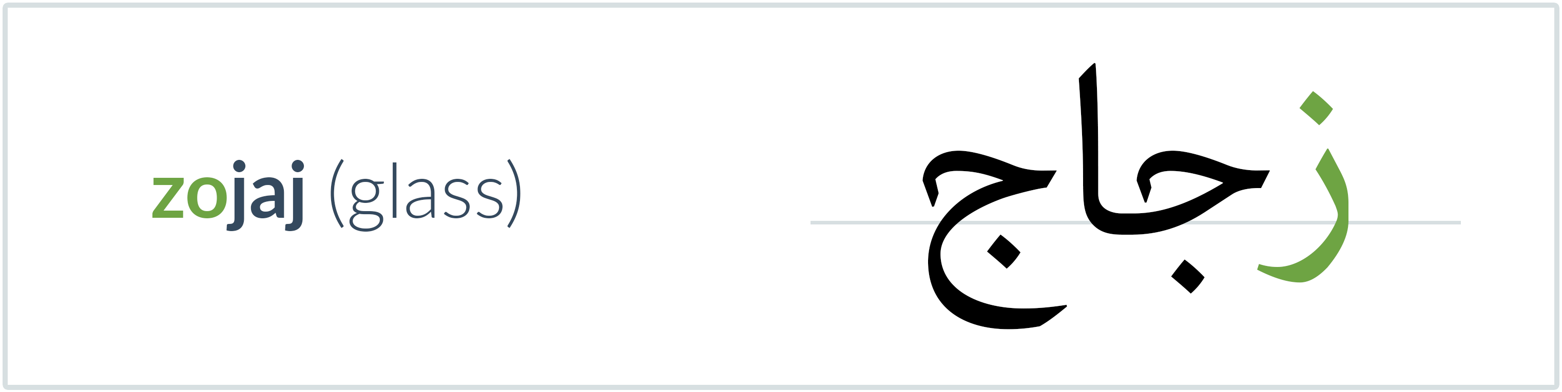 glass in Arabic — زجاج